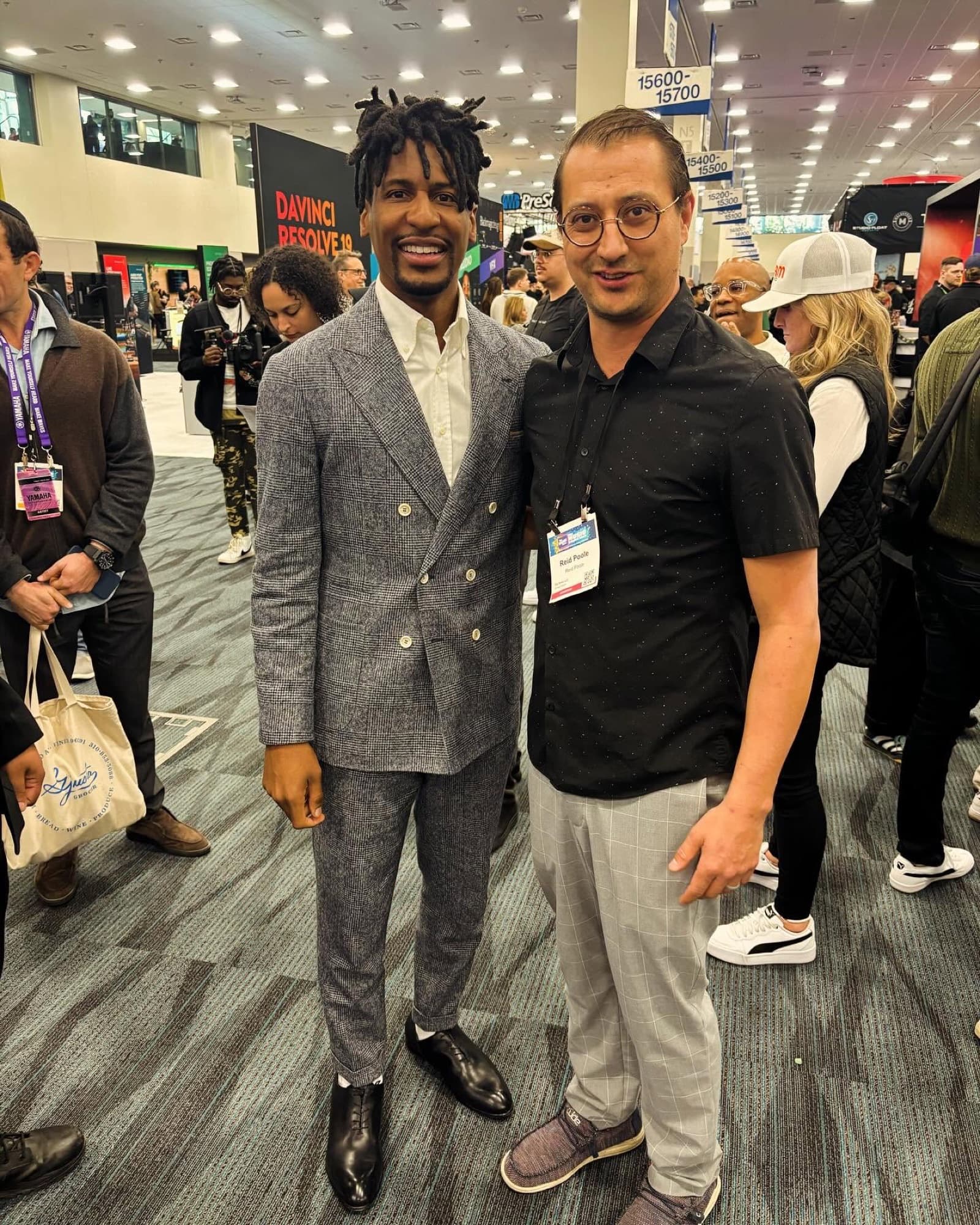 Reid Poole with Jon Batiste at a music industry event